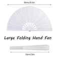 thumbnail image 3 of 2pcs pack Large Foldable Hand Fan 33cm 13inch 2pcs White Solid Handheld Fan for DIY Painting, 3 of 6