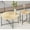 Oak Natural Wood + Antique White, variant on 2 Radial Pattern Table - Waterproof With , Black Metal Legs, Distressed Cylindrical, Dark Walnut, Adds Warmth To Your Space Coffee And End Pattern, & Walnut For Living Room Style