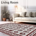 thumbnail image 2 of ODIKA 4'x6' Machine Washable Non-Slip Area Rug, Haunted Portrait with Ornate Frames and Ghastly Faces High Traffic Rug with Pad, Maroon, 656722, 2 of 8