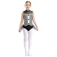 thumbnail image 3 of iiniim Kids Girls Sequin Stripe Jazz Dance Tutu Skirt Leotard Dress Black 10, 3 of 7