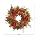 thumbnail image 3 of 24 Peony, Hydrangea and Pumpkin Fall Artificial Wreath, 3 of 3