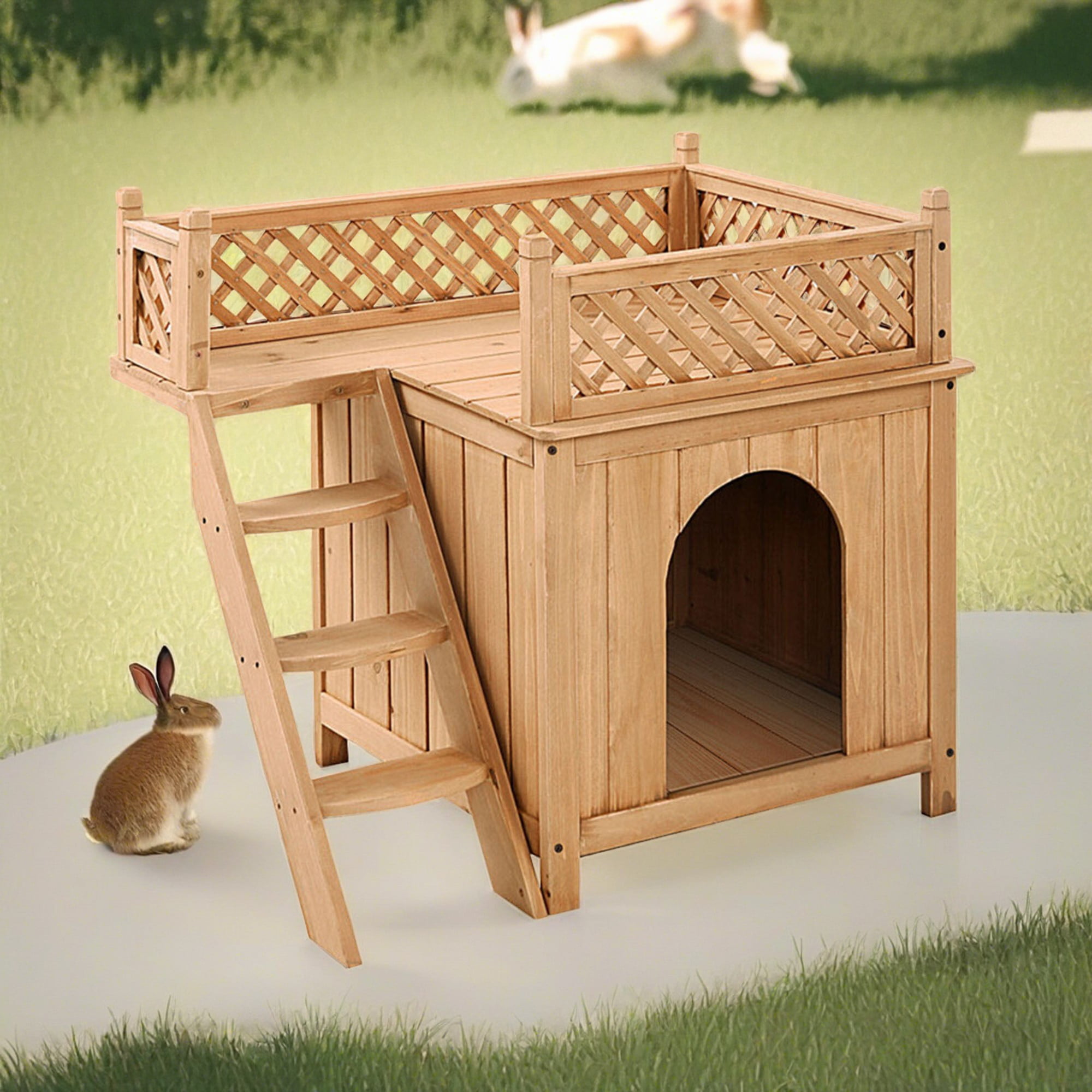 Pefilos 28" Outdoor Cat House, Wood Cat Condo for Small Cats, Weatherproof Cat Shelter with Escape Door, Orange Pefilos 28" Outdoor Cat House, Wood Cat Condo for Small Cats, Weatherproof Cat Shelter with Escape Door, Orange