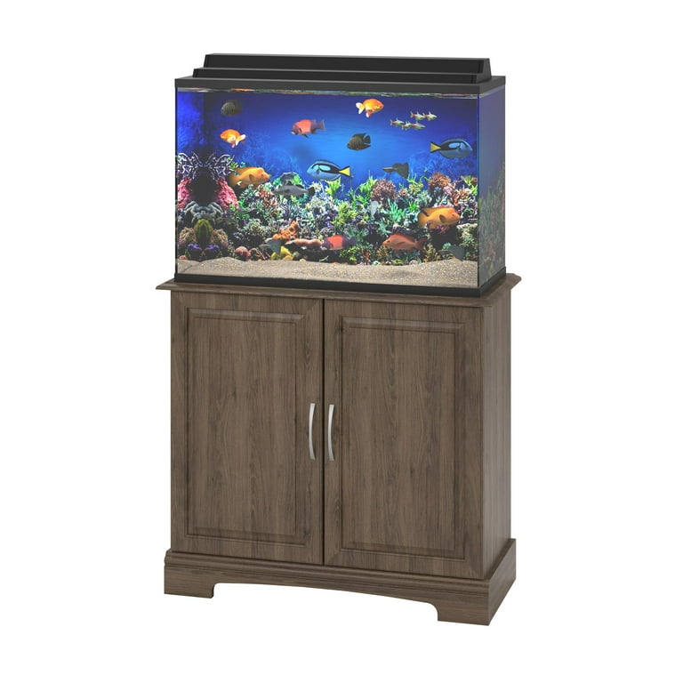 Free Shipping Ameriwood Home Alta Vista 29 37 Gallon Aquarium Stand Rustic Oak Walmart