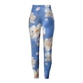 thumbnail image 5 of Mnuaqn Floral Leggings for Women High Waisted Vintage Printed Tummy Control Leggings Casual Plus Size Yoga Pants Slim Tights (S, Blue), 5 of 6