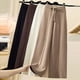 thumbnail image 1 of Pantalones anchos de punto para mujer, otoño e invierno, pantalones de lana holgados y rectos de cintura alta, pantalones caídos con cordones, 1 of 6
