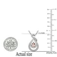 thumbnail image 3 of Dazzlingrock Collection 6X4mm Pear Morganite & Round White Diamond Swirl Infinity Teardrop Pendant for Women with 18 Inch Silver Chain (0.10 ctw, Color I-J, Clarity I2-I3) in 10K White Gold, 3 of 4
