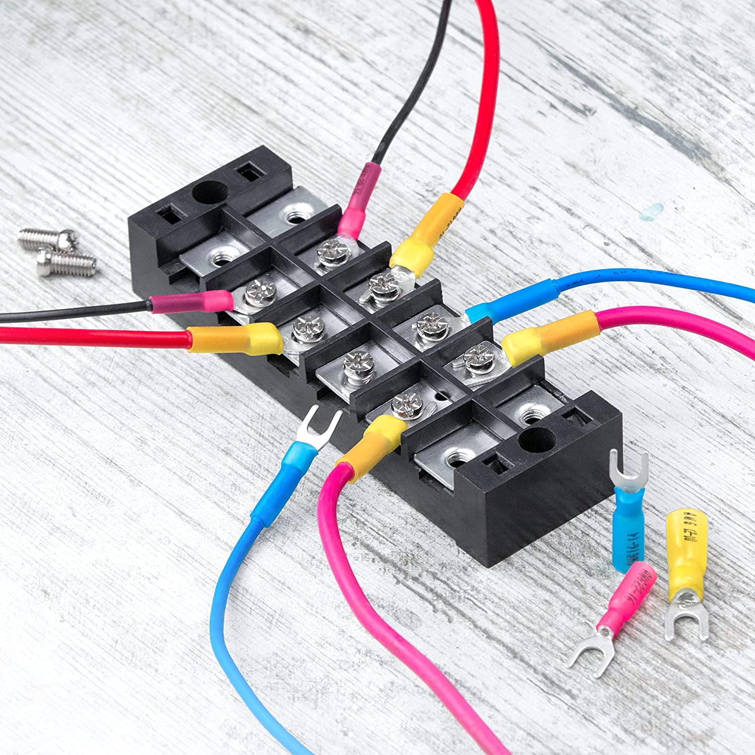 Heat shrink fork connector #10 - marine grade terminal - blue 16-14号线 | General wire connector for wiring 130 pieces