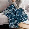 thumbnail image 3 of Teal Flowers Blanket Soft Cozy Warm Throw Blanket for Couch, Plush Fuzzy Flannel Fleece Blankets for Sofa, Spring Floral Botanical Modern Art Bed Blankets Lightweight Gifts for Women, 50"x80", 3 of 9