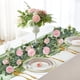thumbnail image 1 of Guirnalda artificial de 1,8 m con flores, 7 rosas blancas, guirnalda floral para centro de mesa de boda, fiesta, decoración de camino de mesa, 1 of 6