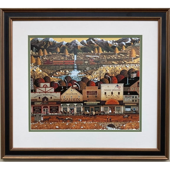 Charles Wysocki "Sleepy Town West" Newly FRAMED Art Americana Generic