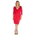 thumbnail image 6 of Plus Size V Neck Knee Length Faux Wrap Dress, 6 of 11