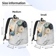 thumbnail image 3 of Honeii Pumpkin And White Marble Print Canvas College Laptop Backpack, Durable Rucksack Travel Notebook Bag School Backpack Book Bag for Men Women-Small, 3 of 7