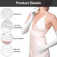 thumbnail image 2 of 21'' Long Satin Finger Gloves, TSV Classic Wedding Mittens for Women, 1920s Opera Gloves for Party, Wedding, Banquet, Black/White, 2 of 8