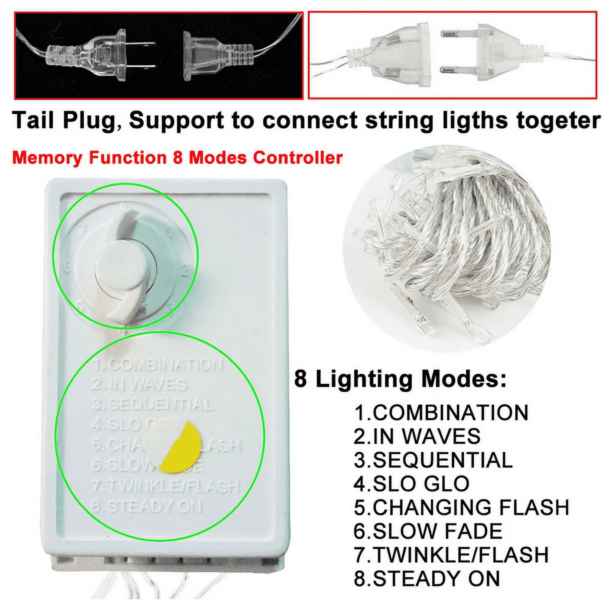 Christmas Curtain Lights, Plug in Fairy Curtain Lights Outdoor, 8 Modes Fairy Lights 11.5ft 96 LED String Lights for Bedroom Backdrop Wedding Party Xmas Indoor Decor (Warm White)