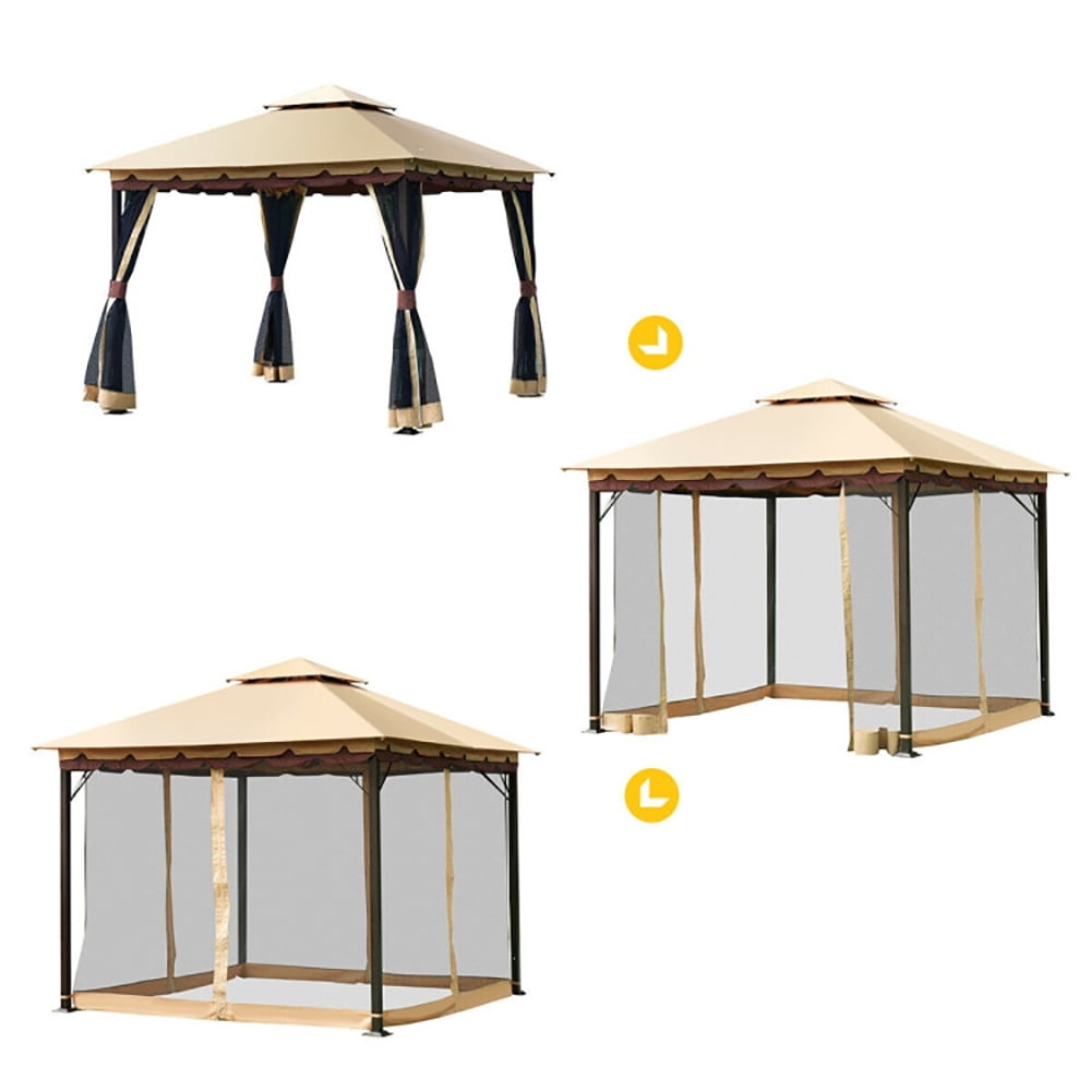 Aimee Lii 2-Tier 10 x 10 Feet Patio Shelter Awning Steel Gazebo Canopy, Backyard Gazebo Tent Aimee Lii 2-Tier 10 x 10 Feet Patio Shelter Awning Steel Gazebo Canopy, Backyard Gazebo Tent