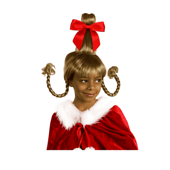 My Costume Wigs Cindy Lou Who Wig Christmas One Size Fits Most Unisex Dress Up Whoville (Bow & Cloak Included)