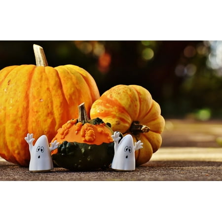 Framed Art for Your Wall Ghosts Pumpkin Ghost Happy Halloween Halloween 10x13 Frame
