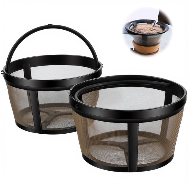 Filtro de Café Reutilizable de Malla APLZGMG 2 Piezas para Cafeteras de 4-5 Tazas