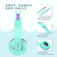 thumbnail image 7 of On Ear Headphones with Mic, Seenda Foldable Corded Headphones Wired Headsets with Microphone, Volume Control for Cell Phone, Tablet, PC, Laptop, MP3/4, Video Game,Green Purple, 7 of 7