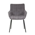 thumbnail image 3 of Porthos Home Remy Dining Chairs With Arms, Fabric And Iron Legs, 3 of 7