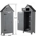 thumbnail image 4 of JERFIT 70.5" Tall Outdoor Storage Shed with Sloping Roof, 3-Compartment Garden Tool Organizer Cabinet, Waterproof & Durable Solid Wood Construction, Gray, 4 of 9