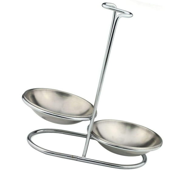 Porte-poêle en Acier Inoxydable, Long Manche Vertical SPAC Économie de Poches de Soupe, Repose-Poêle Porte-Poêle de Soupe Argent (double)