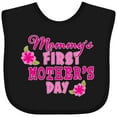 thumbnail image 3 of Inktastic Mommys First Mothers Day with Flowers in Pink Girls Baby Bib, 3 of 4