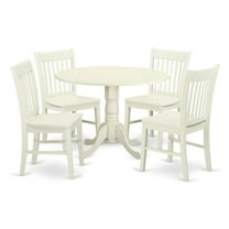 DLNO5-WHI-W 5 PC Dublin kitchen table set-Dining table and 4 wood seat kitchen chairs