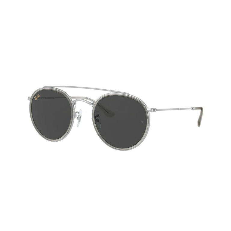 Ray ban round sales double bridge black polarized