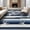Navy Blue White, Pattern 2, variant on ODIKA 8'x10' Classic Stripe Nautical Essence Washable Area Rug Non-Shedding, Easy Care, for King Size Bedroom Under Bed, Master Suite