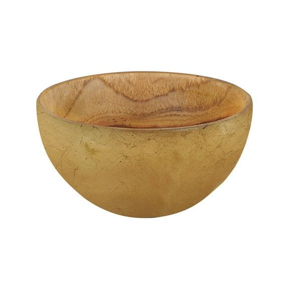 Rico & Plato Chico Teak Bowl with Gold Leaf Exterior