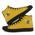 thumbnail image 5 of Coolcustomize Men's Plus Size High-Top Sneakers/Casual Shoes with Bee Print on Yellow, All-Terrain Walking Casual Boots, Lace-Up Ankle for, Travel & Streetwear (Durable Rubber Sole & Fabric Upper), 5 of 10