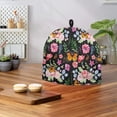 thumbnail image 4 of HELLHERO Teapot Dust Cover Keep Warm Dust Proof Easy to Clean Polyester Canvas Coffee Pot Cloth Covers, Floral Butterfly Print, 4 of 8