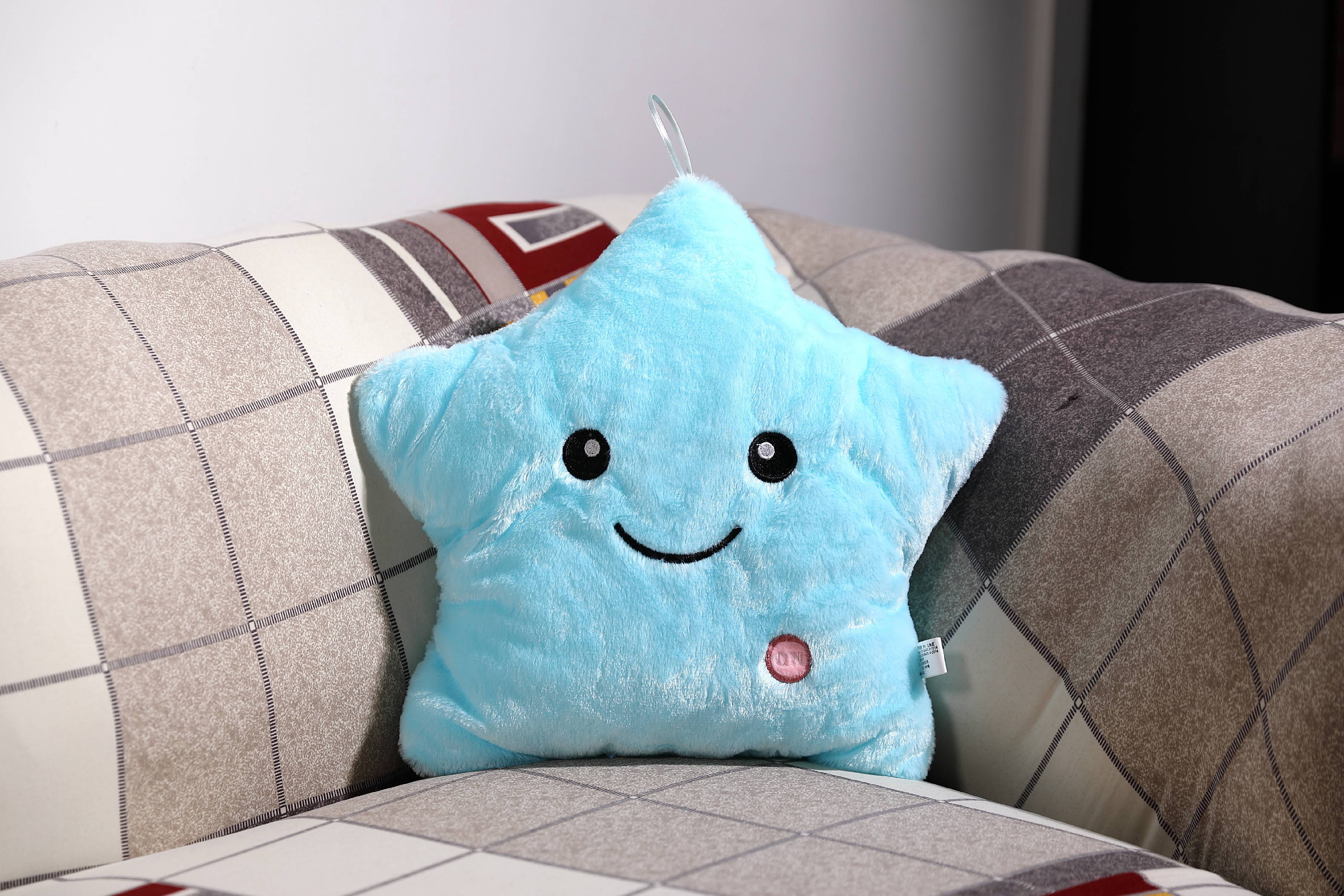 Unitron World Magical Lightning Cushion Love Star Shaped Glowing LED Pillow Changing Light Up Soft Cushion (UN-PL002STRBU)