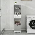 thumbnail image 5 of Bathroom Tall Cabinet Hidden Laundry Hamper Cabinet, Large Laundry Room Storage Cabinets With Tilt-Out Laundry Basket, Top Shelves And Drawer, 5 of 9