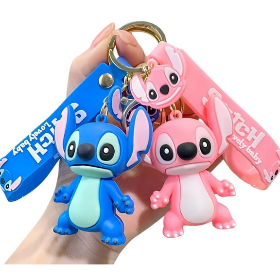 2 Pack Cartoon Stitch Keychains For Girls Boys, Cute Pendant Keychains Accessories, Key ring Purse Backpack, Key Accessories Wristlet