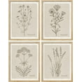 thumbnail image 3 of PixonSign 4 PCS Vintage Classic Wildflower Poster Plant Collage Nature Wilderness Plant Framed Wall Art Floral Botanical Room Decor Multicolor for Living Room, Bedroom, Office - 11"x14" Natural, 3 of 5