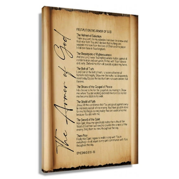 The Armor of God Prayer Ephesians 6 10–18 Bible Verse Wall Art Vintage Scripture Posters Poster Nature Prints on Canvas Bedroom Wall Decor Hallway