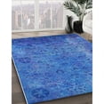 thumbnail image 3 of Ahgly Company Machine Washable Indoor Rectangle Industrial Modern Blue Orchid Blue Area Rugs, 2' x 3', 3 of 7