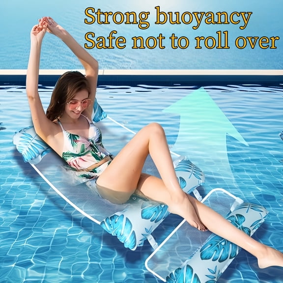 Adult inflatable detachable pool float, floating lounge chair, adult heavy duty inflatable pool float, party summer water beach lake fun floating chair