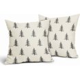 thumbnail image 2 of Christmas Pillow Covers 18x18 Inch Set of 2 Xmas Tree Forest Green Cream Decorative Throw Pillowcases Outdoor Winter Farmhouse Holiday Cushion Cases Decor for Sofa Couch Bed, 2 of 6
