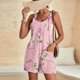 thumbnail image 2 of Pantalones Cortos de Mujer Casual Suspender Impresión Pantalones Cortos de Bolsillo, Pantalones Cortos de Mujer con Bolsillos, 2 of 6