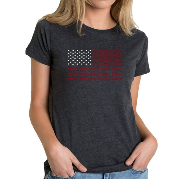 LA Pop Art Women's Premium Blend Word Art T-shirt - Maga Flag
