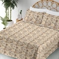 thumbnail image 3 of Ambesonne Nostalgic Fitted & Flat Sheet with Shams 4 Pcs Set, Vintage Watch Butterfly, Queen, Pastel Brown and Taupe Grey, 3 of 5