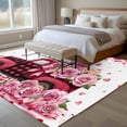 thumbnail image 4 of Large Area Rugs for Living Room Bedroom, Valentine's Day 8'x10' Rug Washable Carpet Runner Indoor Outdoor, Pink Love Roses Truck Romantic White Non Slip Floor Mats Rug for Kitchen, Patio, 4 of 8