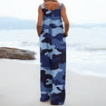 thumbnail image 4 of Awdenio Women's Jumpsuits, Rompers & Overalls Camouflage Printed Jumpsuit Casual Button Pocket Sleeveless Wide Leg Trousers, 4 of 7