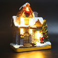 thumbnail image 4 of Christmas Sale! Christmas Village Houses Christmas Decorations LED Light Up Christmas Village Sets Town Scene Desktop Gift Christmas Decorations Figurines Buildings Landscape Decor Gifts, 4 of 5