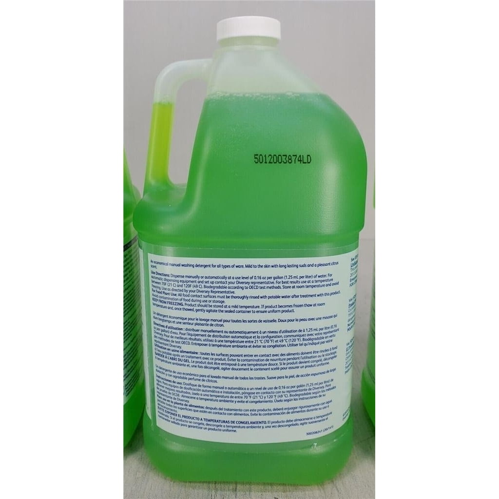 Suma Light D1.2 Hand Dishwashing Detergent, Citrus, 1 gal Container, 4/Carton