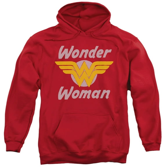 Trevco Dc-Wonder Wings - Adult Pull-Over Hoodie - Red- Extra Large