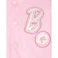 thumbnail image 4 of Chaqueta Barbie para niñas pequeñas French Terry Varsity Pink 4, 4 of 6